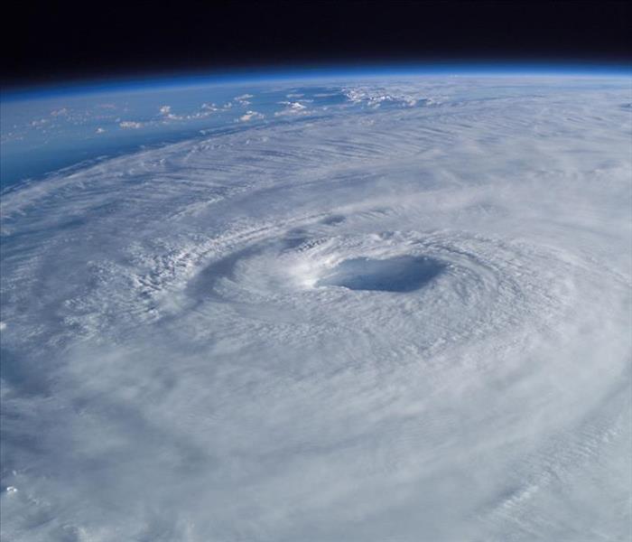hurricane, aerial view